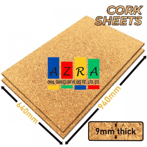 Mantar Levha Cork Sheet 9mm 940x640mm 33 Sheet 19,85 m²